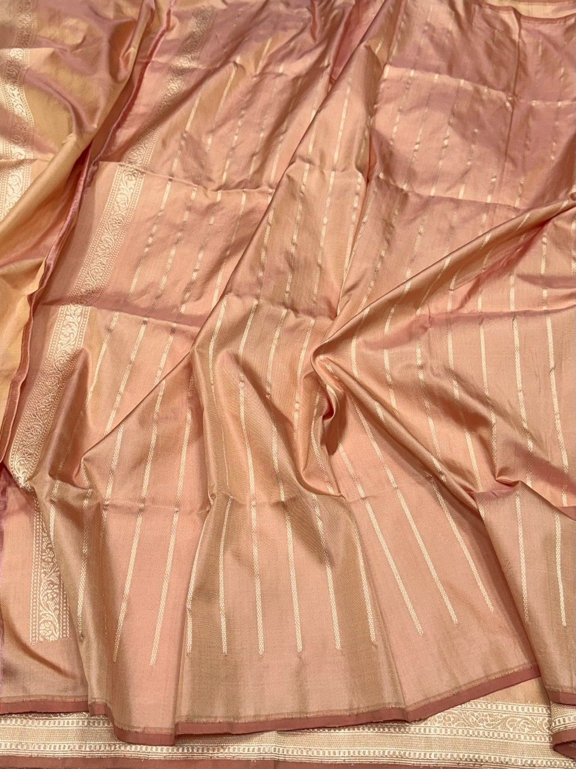 Peach Ektara Handwoven Pure Silk Banarasi Saree