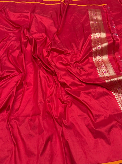 Red Handwoven Pure Banarasi Silk Saree