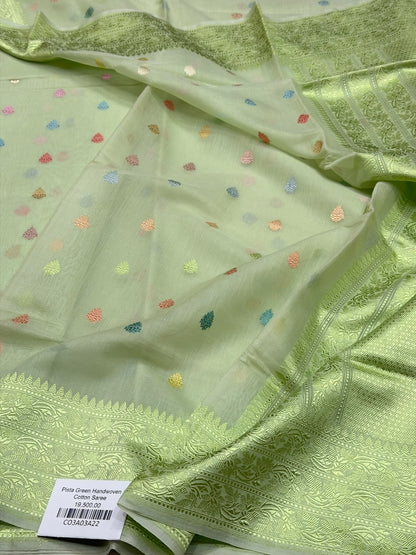Handwoven Pure Banarasi Cotton Saree