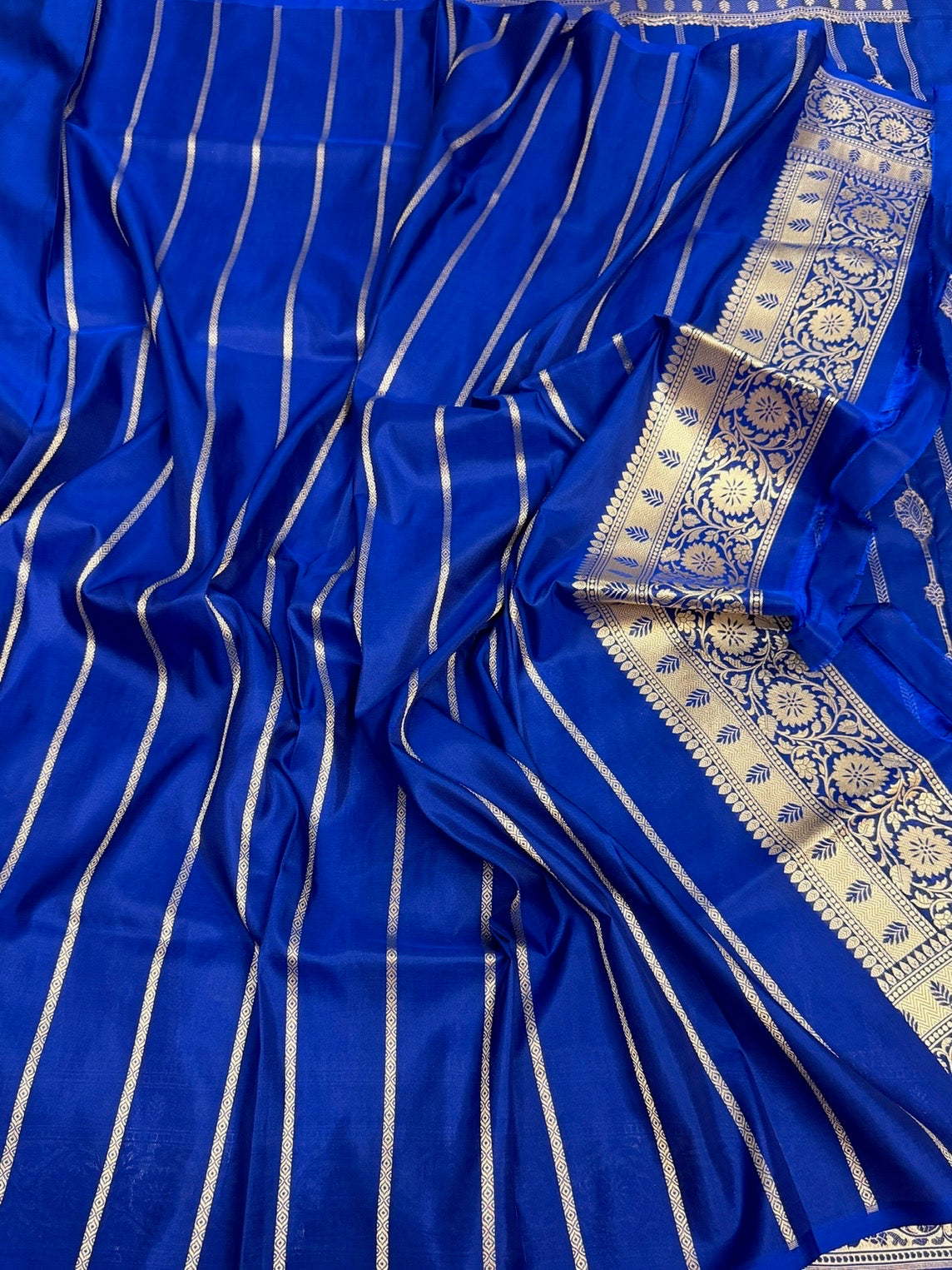 Royal Blue Banarasi Pure Katan Silk Saree