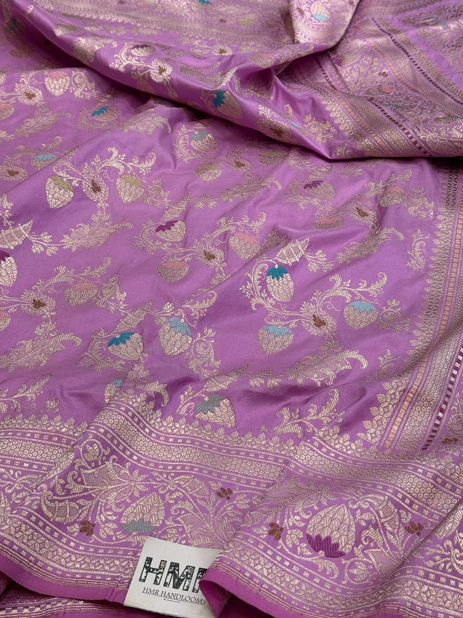 Lavender Handwoven Pure Banarasi Silk Saree