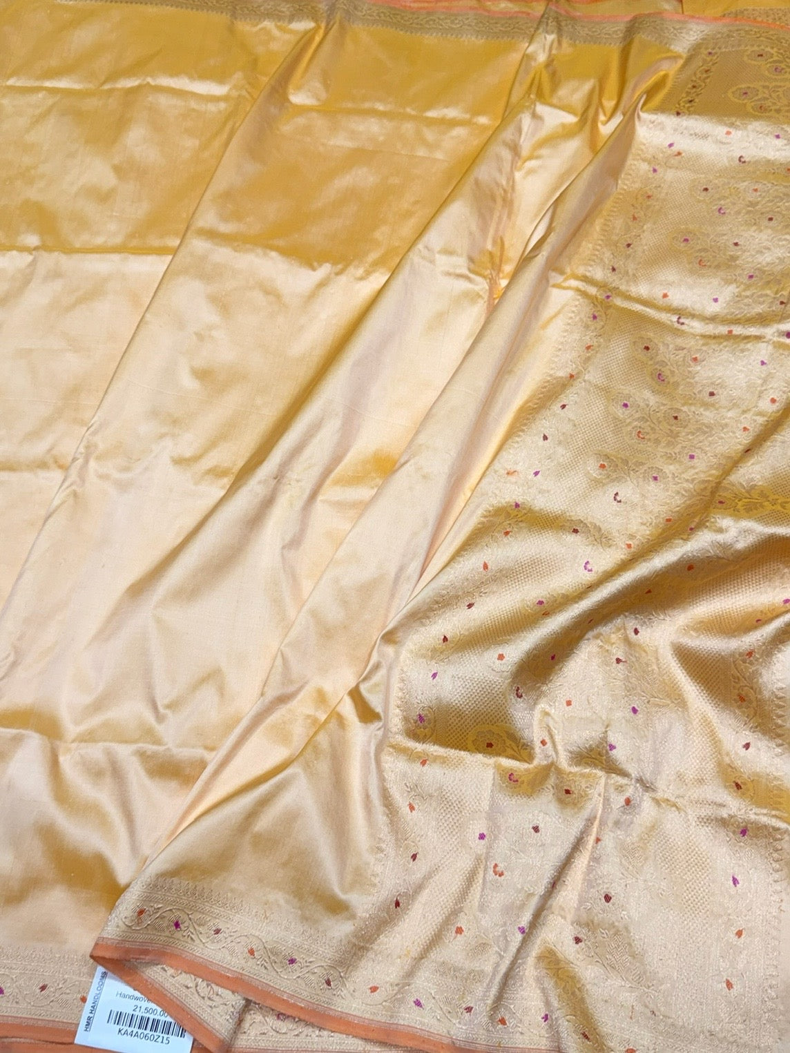 Butter Yellow Handwoven Pure Banarasi Katan Silk Saree