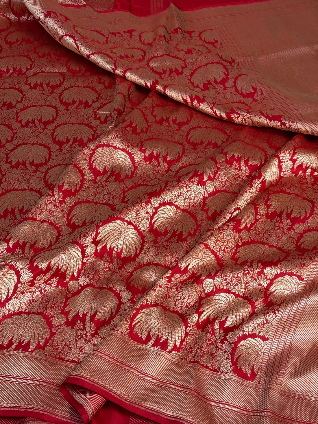 Red Banarasi Pure Silk Brocade Saree
