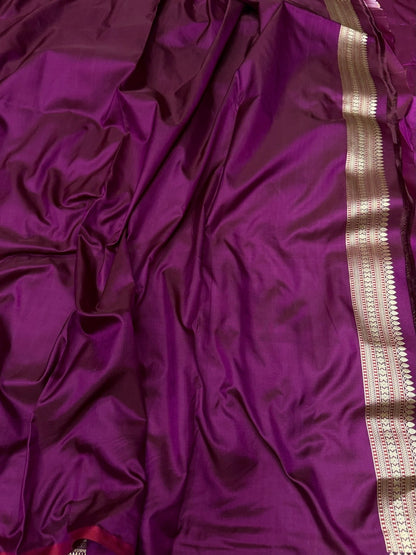 Magenta Handwoven Banarasi Satin Tanchoi Brocade Saree