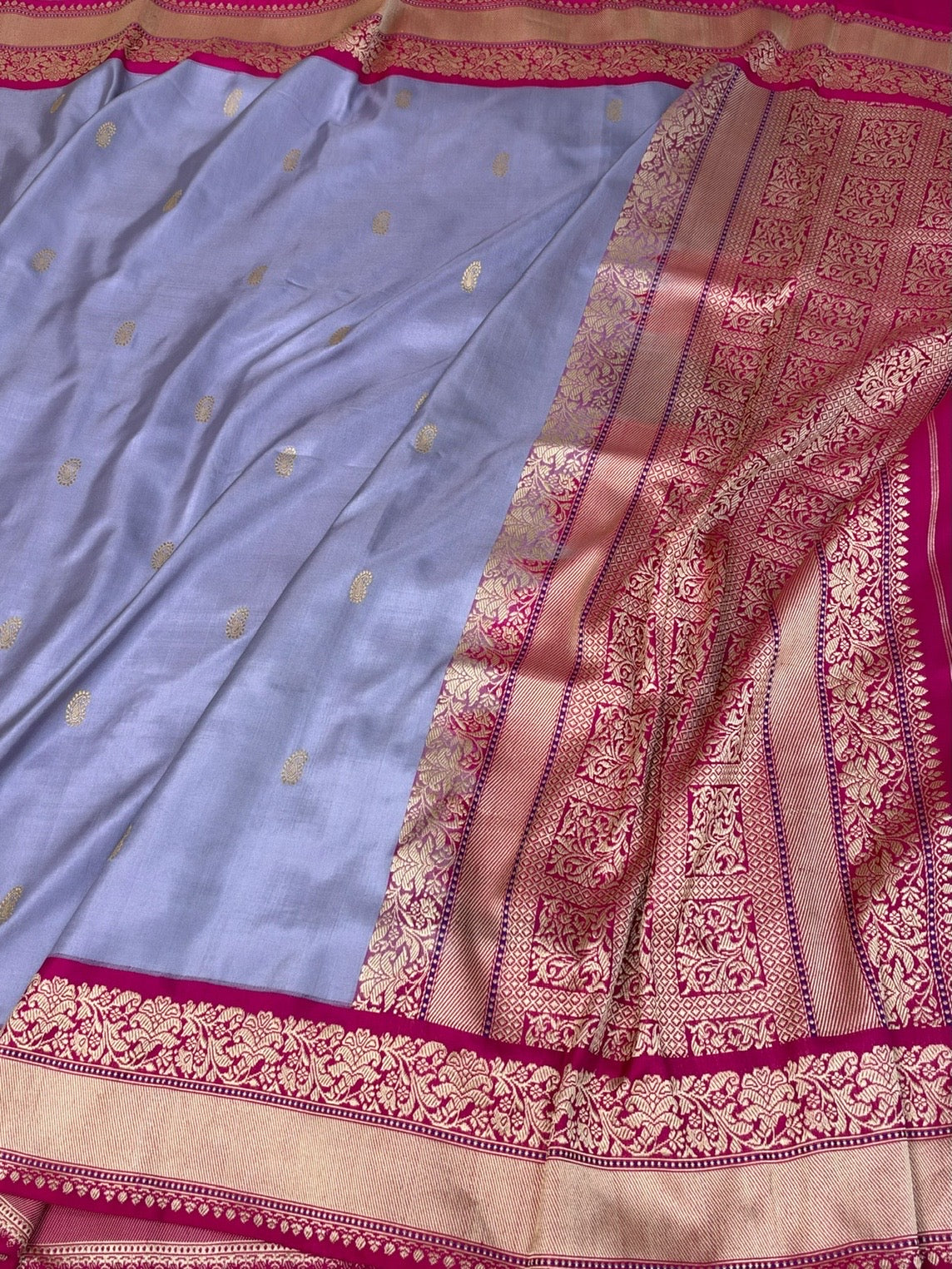 Lavender Handwoven Pure Banarasi Ektara Silk Saree