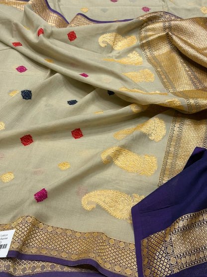 Tussar Handwoven Banarasi Pure Cotton Saree