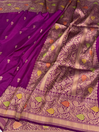 Purple Handwoven Banarasi Pure Ektara Silk Saree