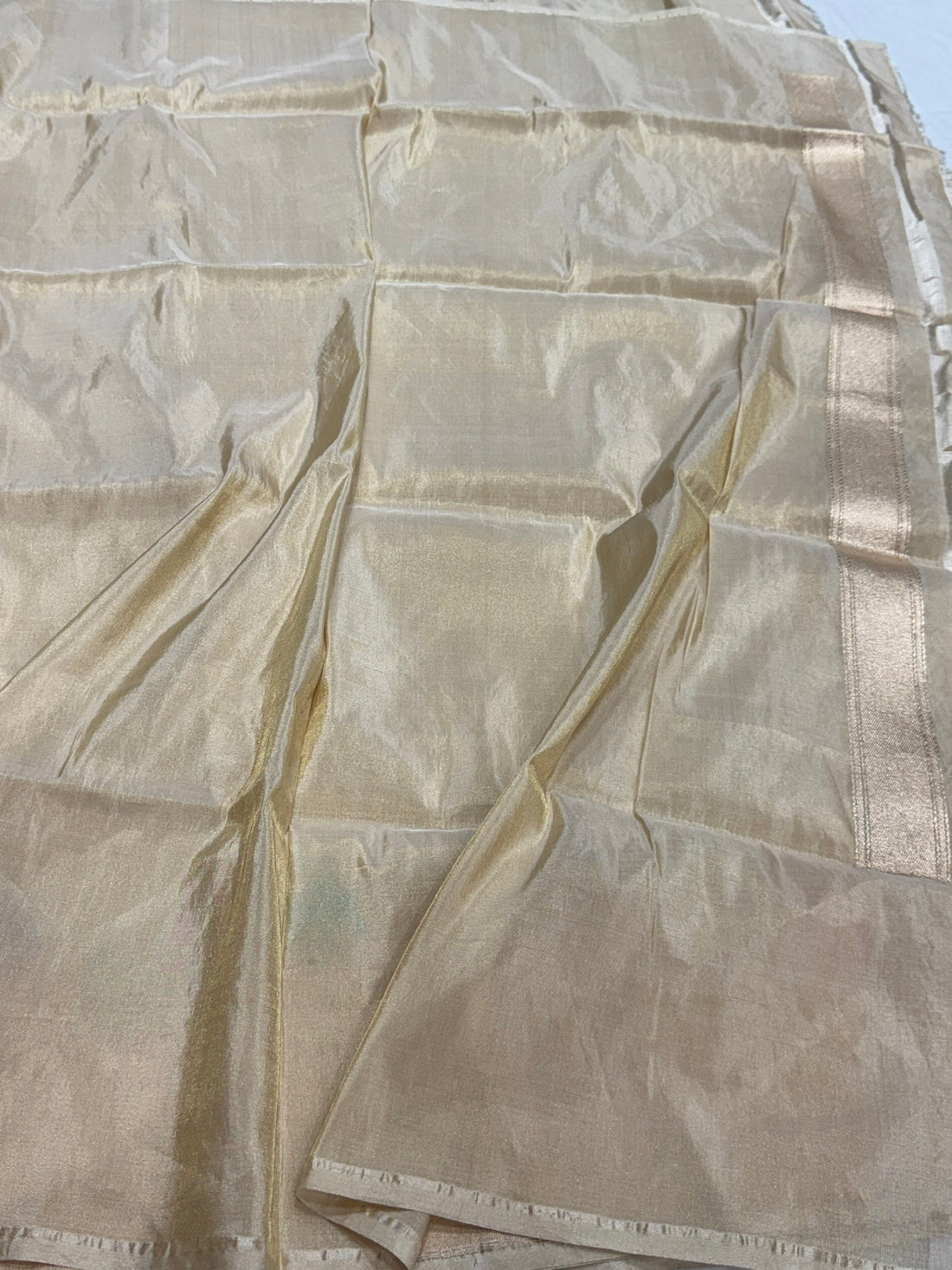 Ivory Handwoven Pure Tissue Saree