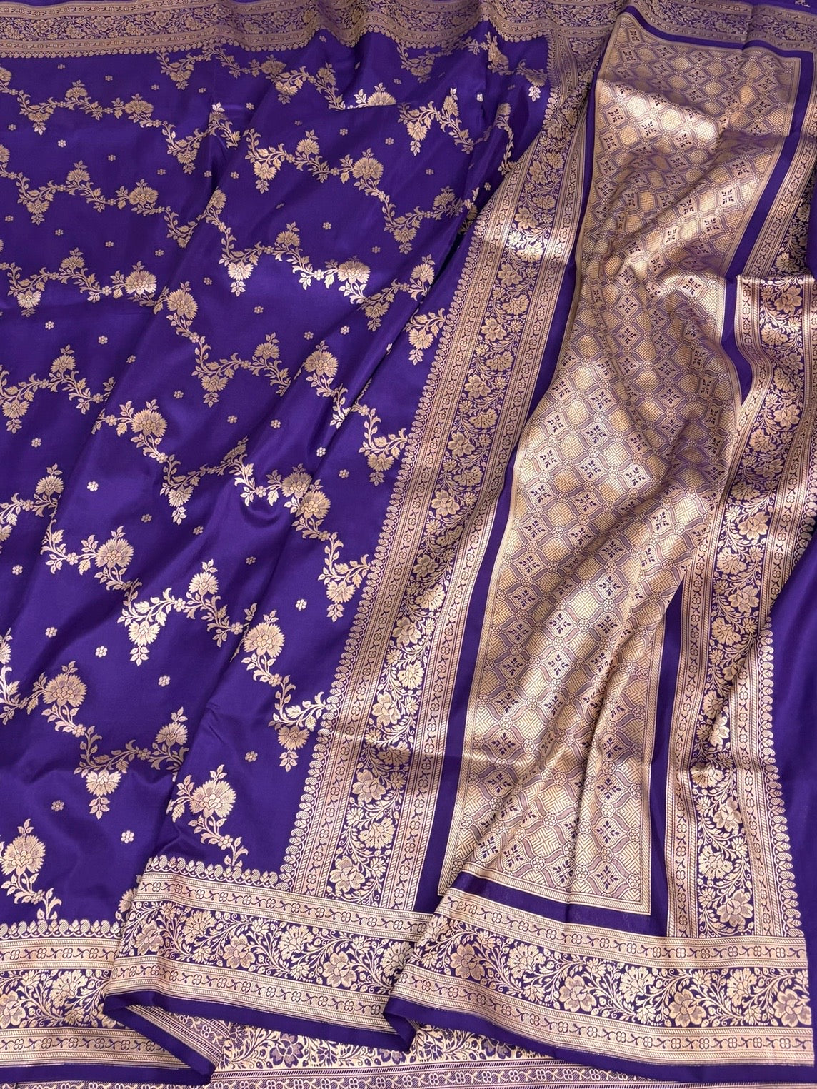 Purple Banarasi Pure Katan Silk Saree