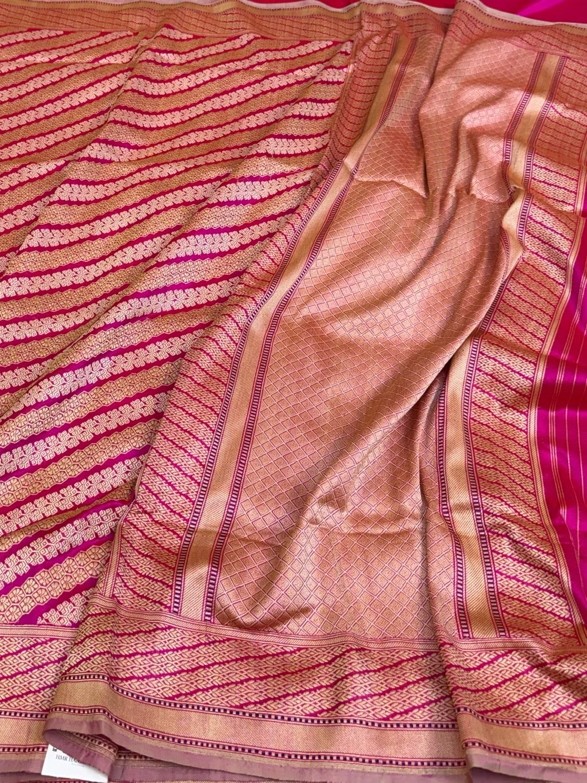 Rani Pink Handwoven Pure Banarasi Silk Brocade Saree