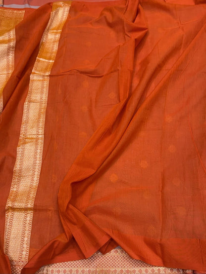 Mauve Handwoven Banarasi Pure Cotton Saree