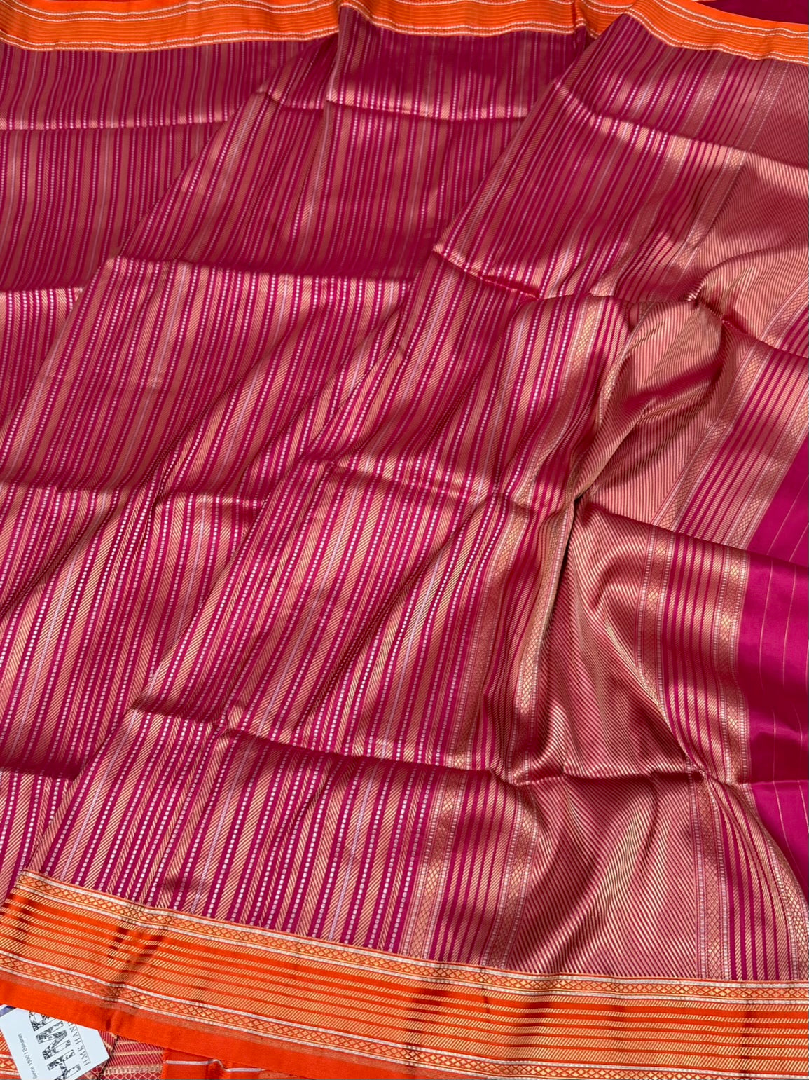 Rani Pink Handwoven Pure Banarasi Katan Silk Saree