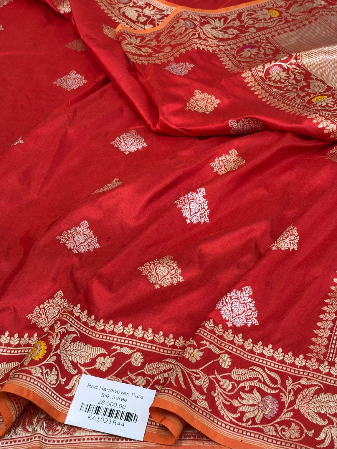 Red Handwoven Pure Banarasi Katan Silk Saree