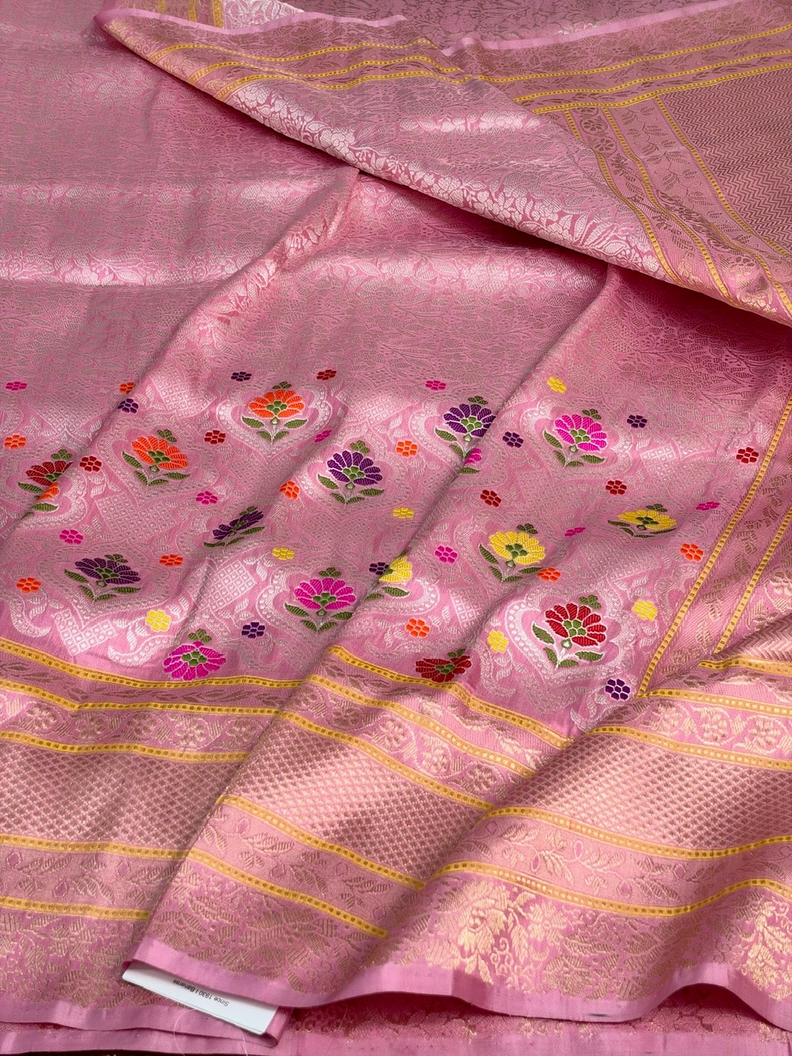 Baby Pink Handwoven Pure Banarasi Silk Saree