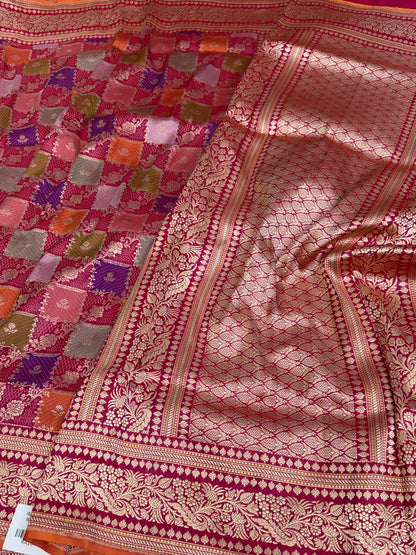 Red Rangkaat Handwoven Pure Banarasi Silk Saree