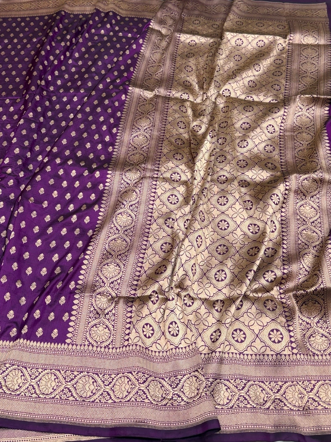 Magenta Banarasi Pure Katan Silk Saree