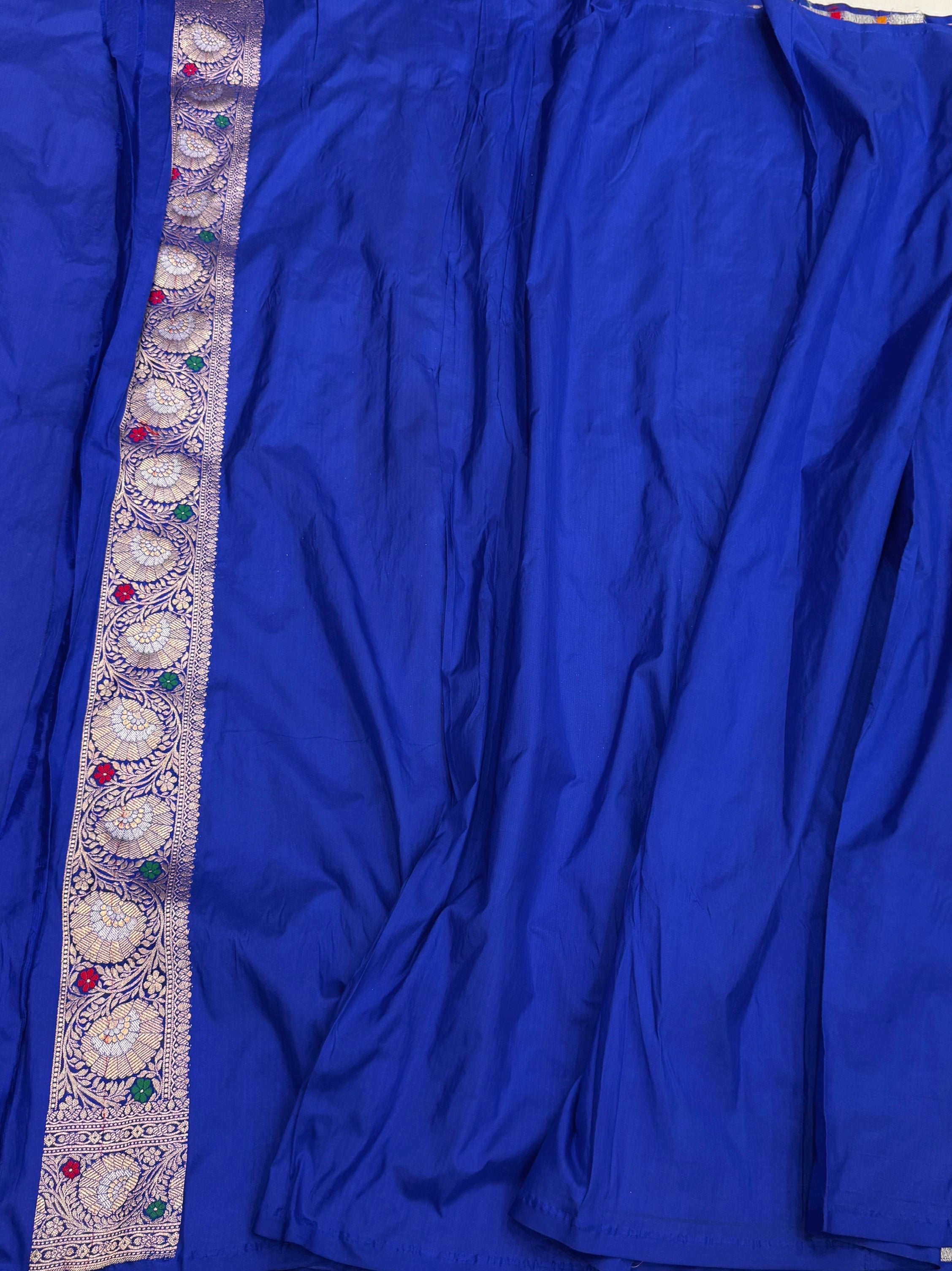 Royal Blue Banarasi Minakari Pure Katan Silk Saree | Pure Silk | Minakari Work | Cutwork Technique | Banarasi Katan Silk Saree