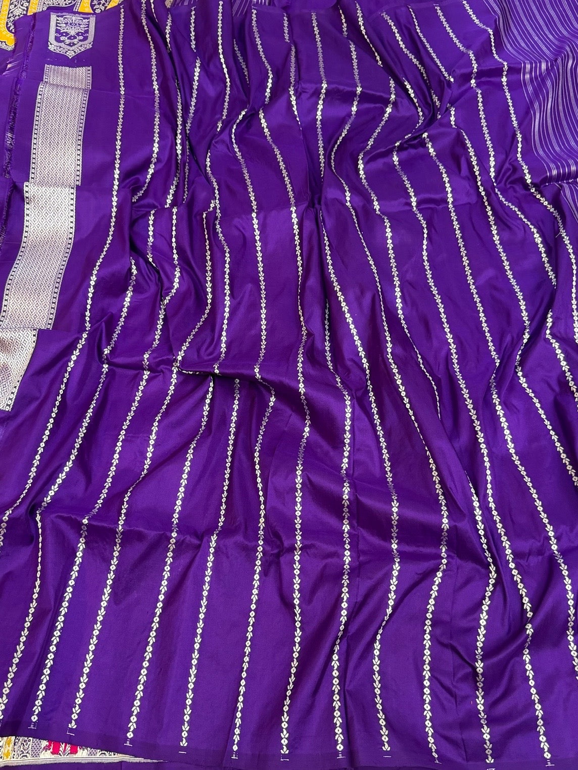 Purple Handwoven Pure Banarasi Silk Saree