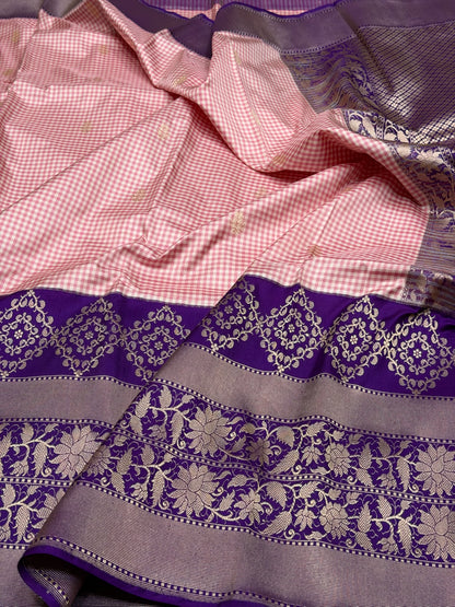 Purple Handwoven Pure Banarasi Ektara Silk Saree