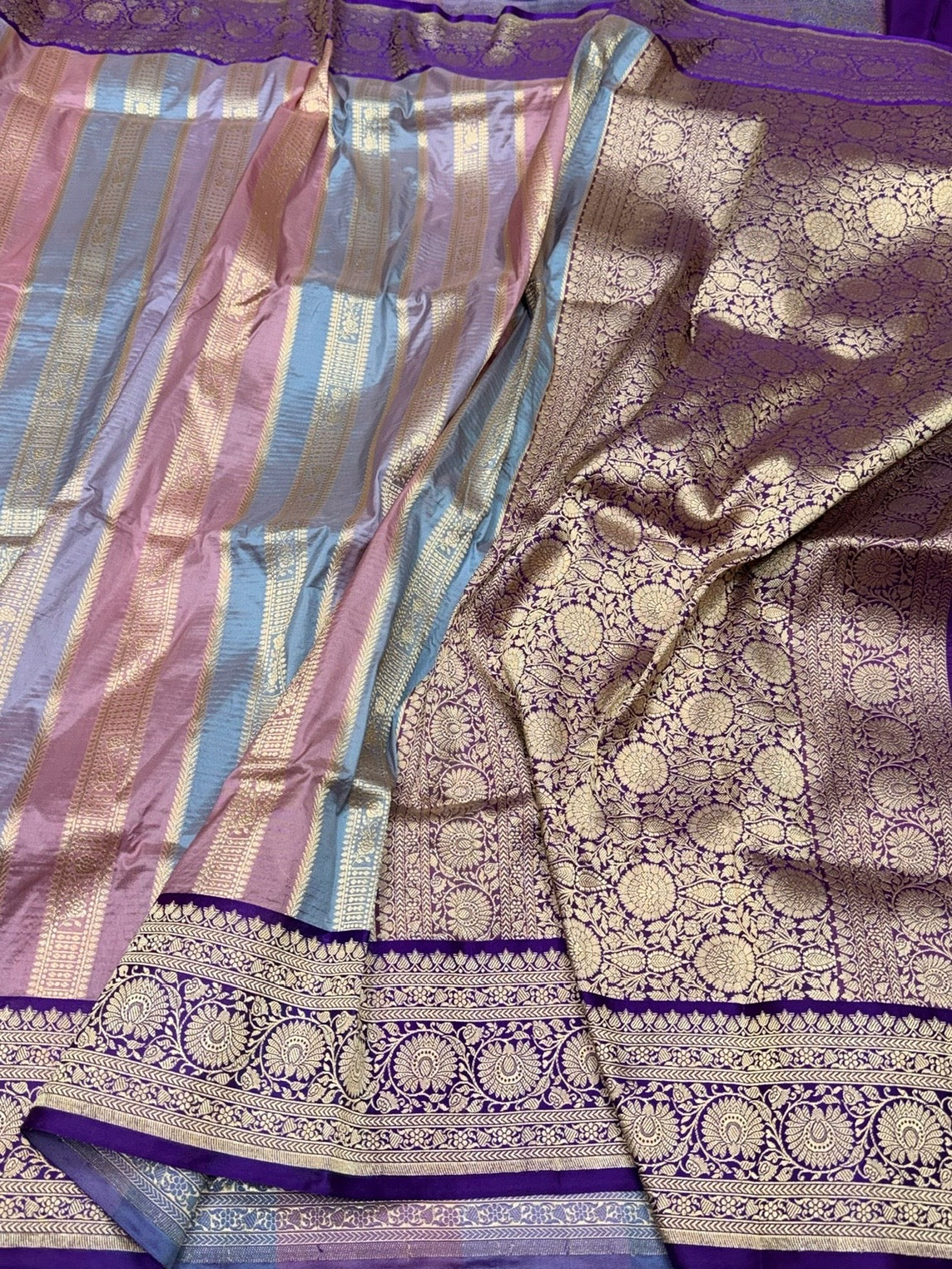 Multicolour Banarasi Pure Katan Silk Saree