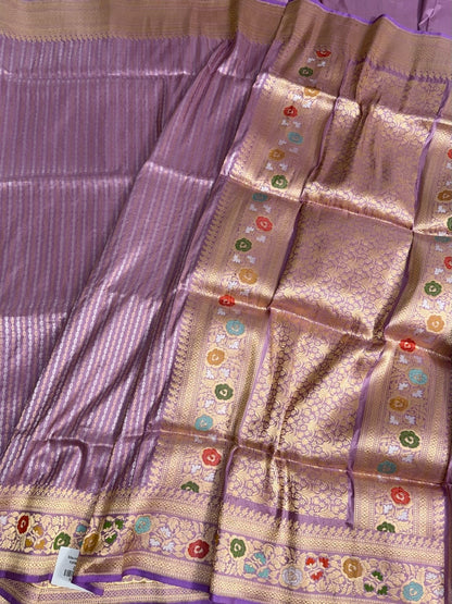 Mauve Handwoven Pure Banarasi Silk Saree