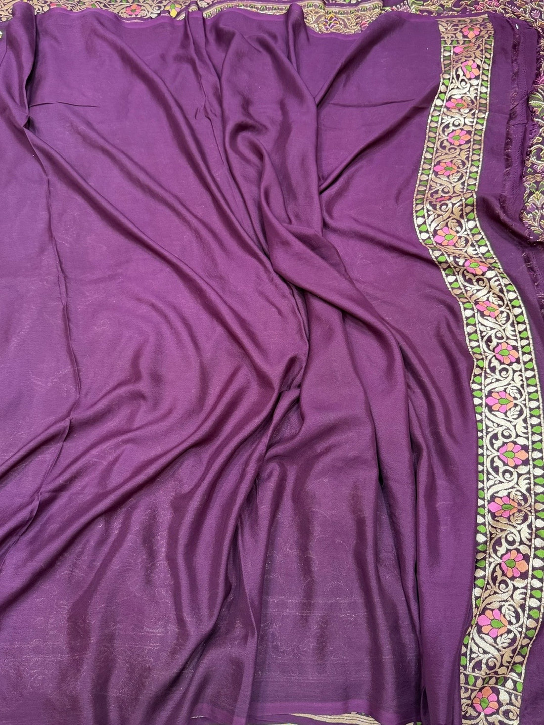 Magenta Pure Banarasi Chiffon Georgette Saree