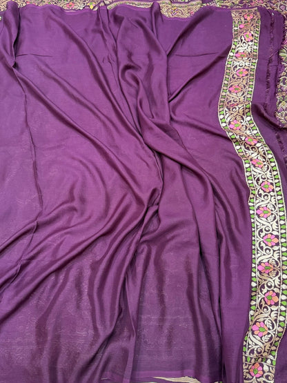 Magenta Pure Banarasi Chiffon Georgette Saree