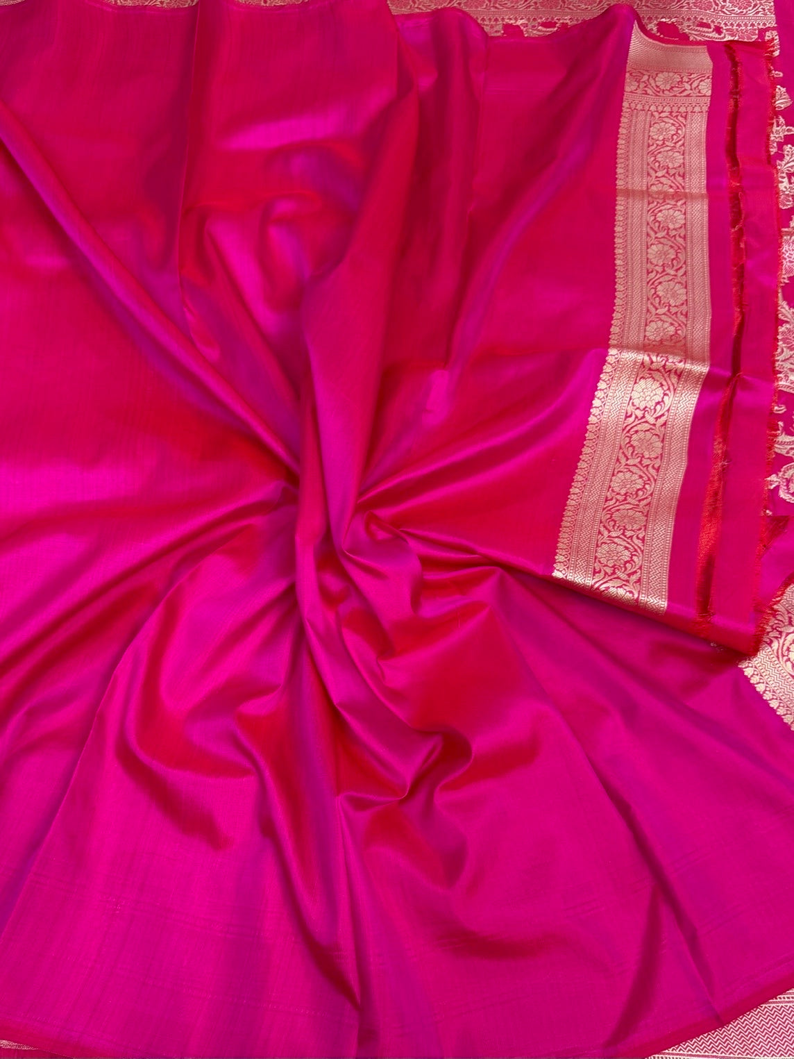 Rani Pink Banarasi Pure Katan Silk Saree