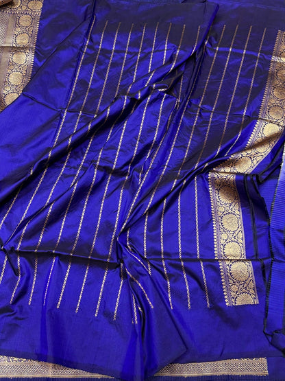 Handwoven Pure Banarasi Saree in Katan Silk – Traditional Checks Weave
