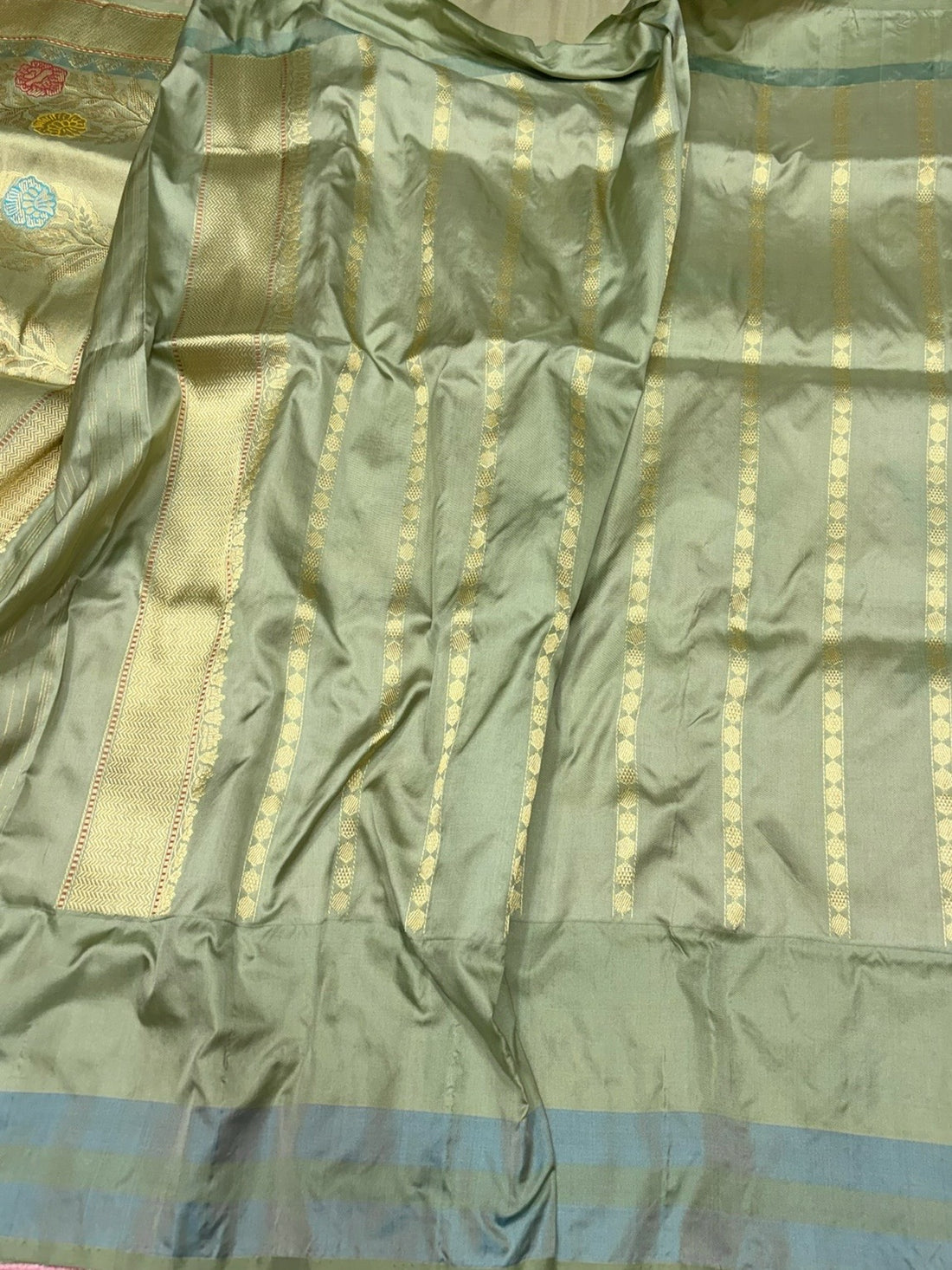 Peach Handwoven Pure Organza Silk Saree