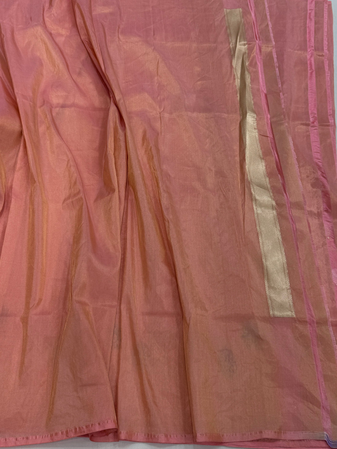 Peach Handwoven Pure Banarasi Tissue Silk Saree