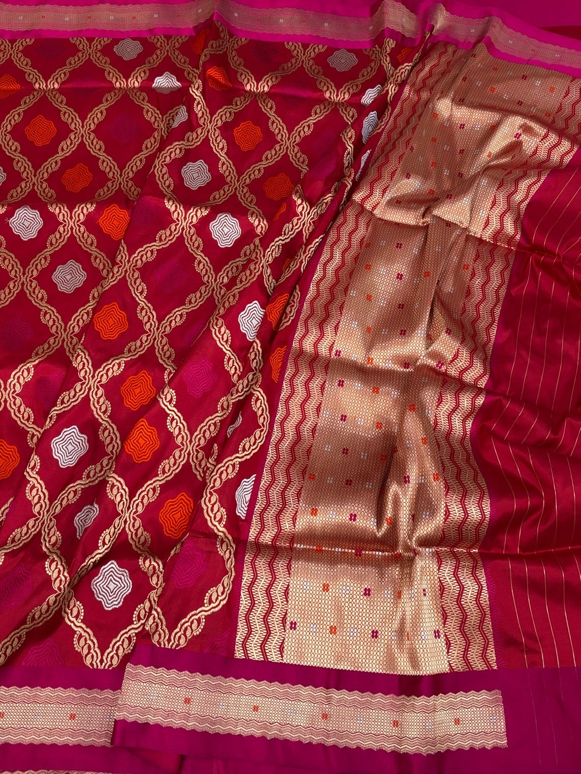 Red Handwoven Pure Banarasi Katan Silk Saree