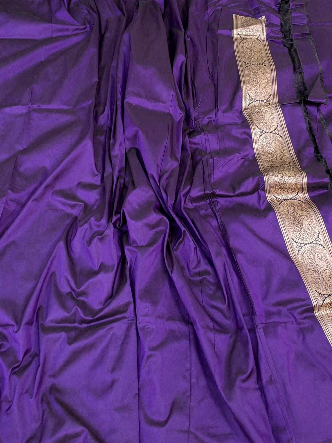 Purple Handwoven Pure Katan Silk Banarasi Saree