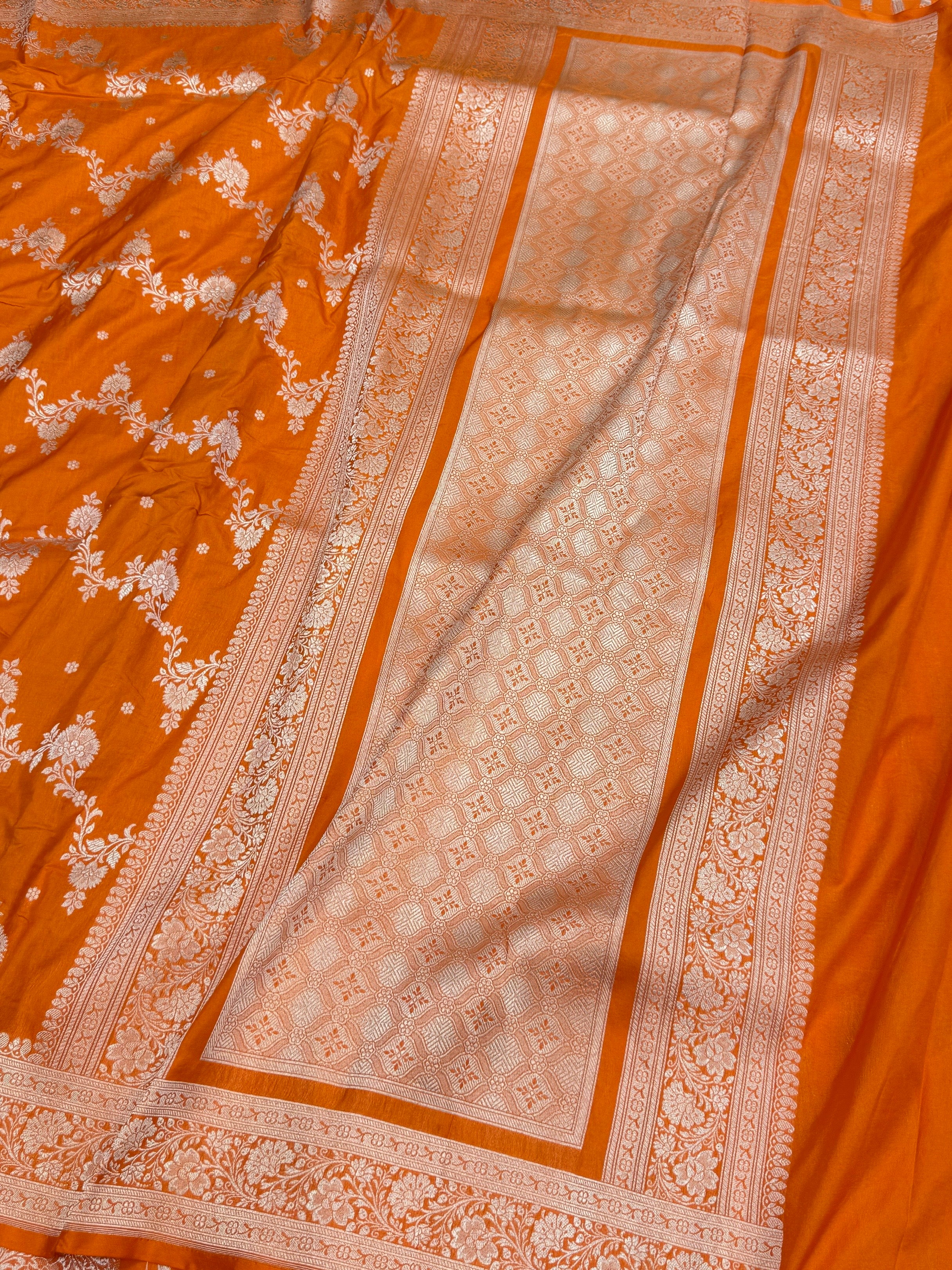 Banarasi Pure Katan Silk Saree | Pure Silk | Cutwork Technique | Banarasi Katan Silk Saree