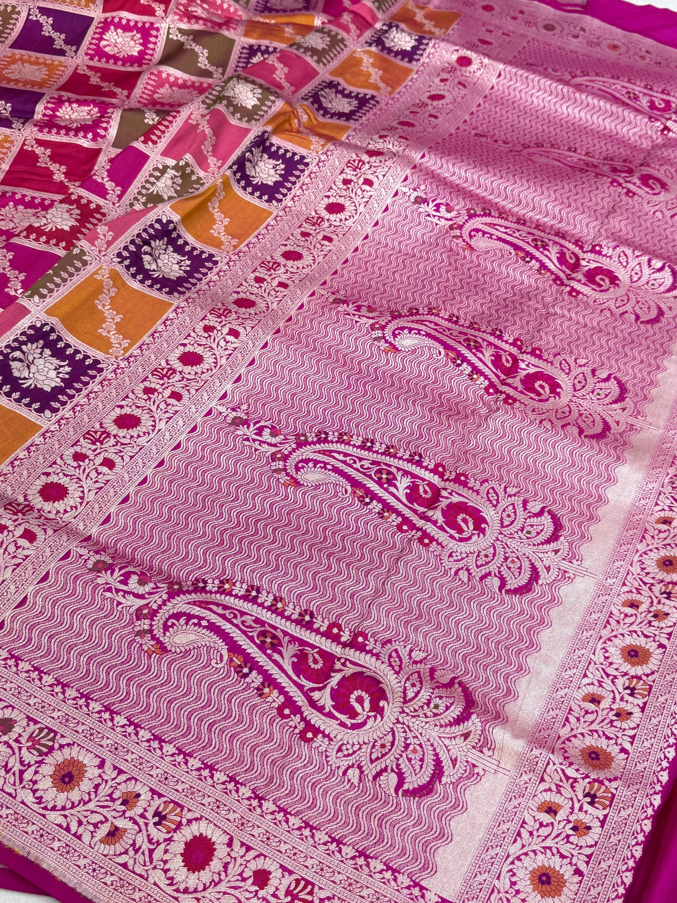Banarasi Pure Rangkaat Silk Saree – Cutwork Weave in 100% Pure Katan Silk