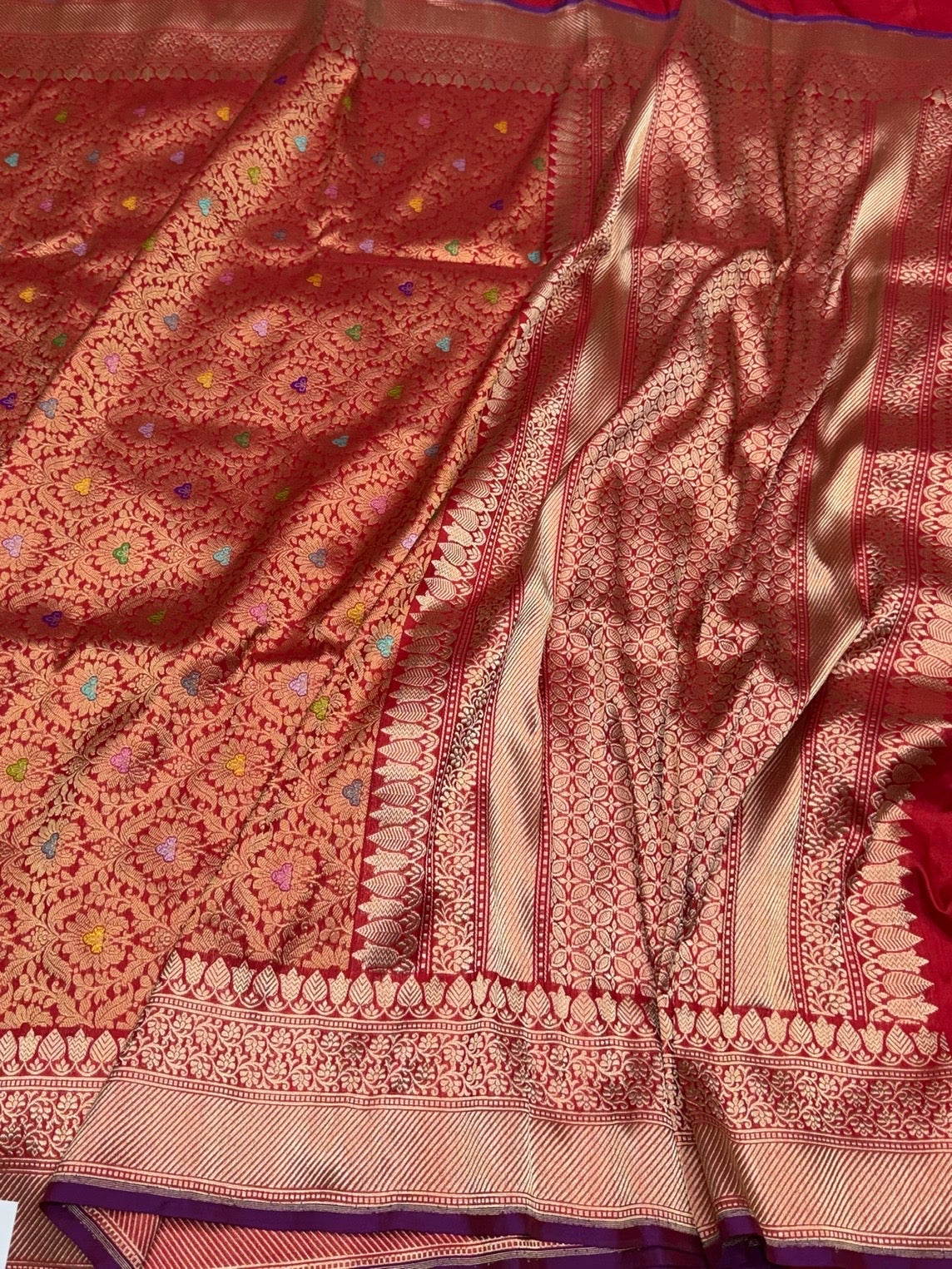 Red Handwoven Banarasi Pure Silk Brocade Saree