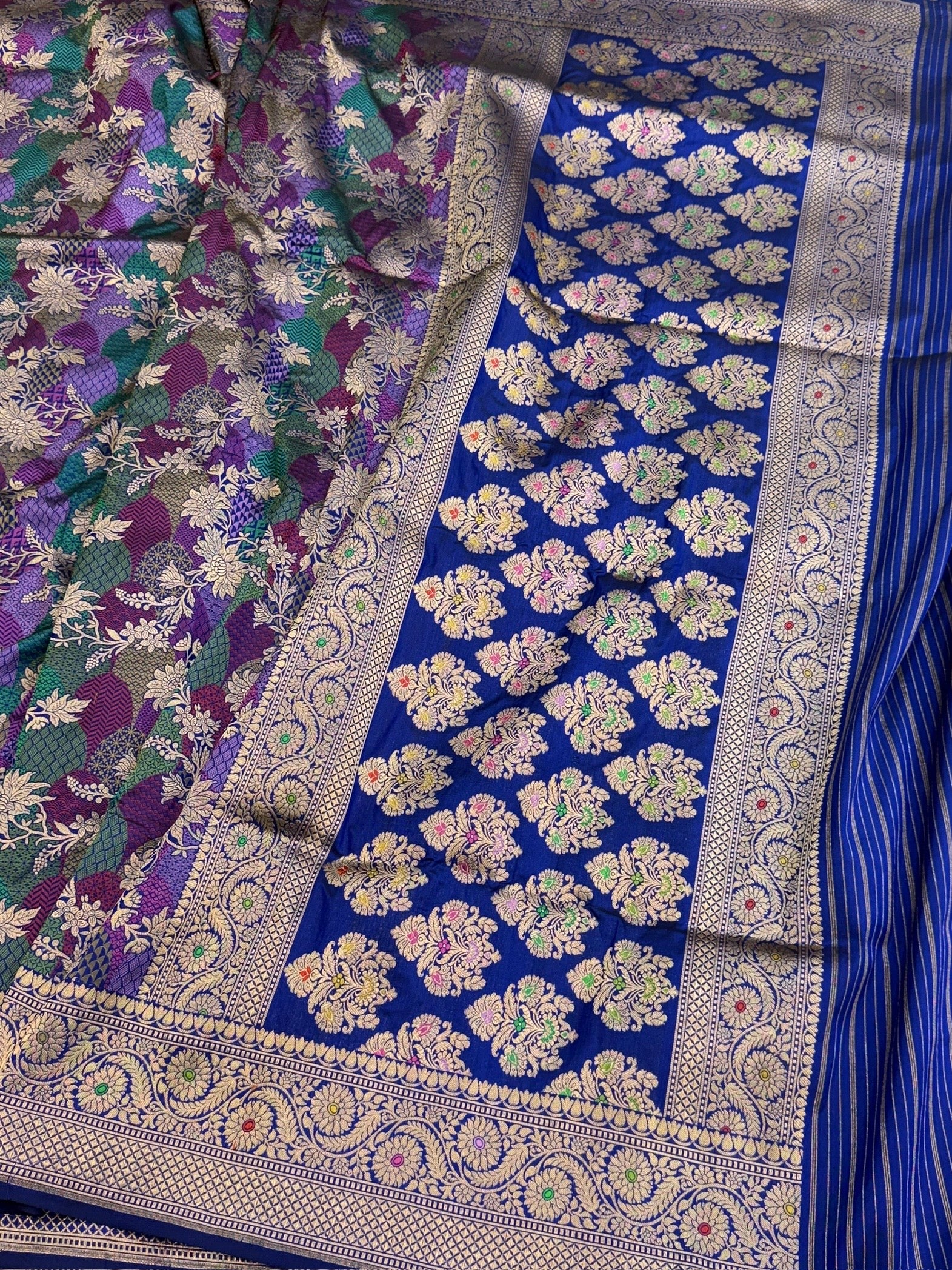 Banarasi Tilfi Minakari Pure Katan Silk Saree | Pure Silk | Minakari Work | Cutwork Technique | Banarasi Katan Silk Saree