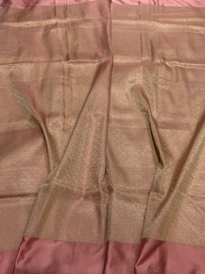 Lilac Handwoven Pure Banarasi Mashru Satin Silk Saree