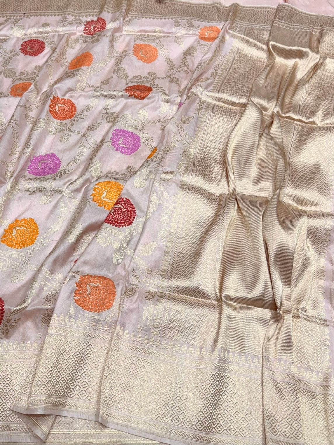 Baby Pink Handwoven Pure Silk Saree