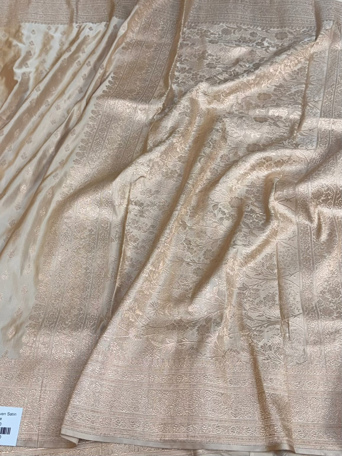 Tussar Handwoven Pure Banarasi Satin  Silk Saree