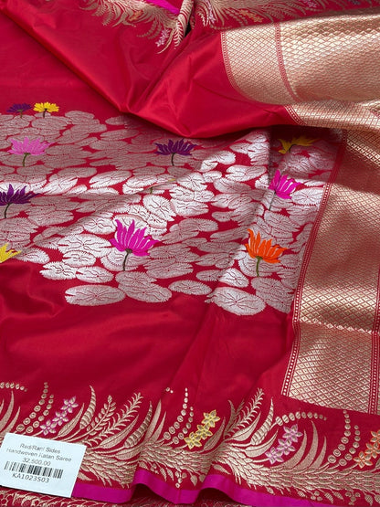 Red Handwoven Pure Banarasi Silk Saree