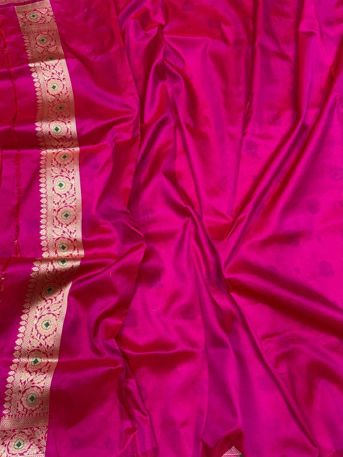 Rani Pink Banarasi Minakari Pure Katan Silk Saree Pure Silk