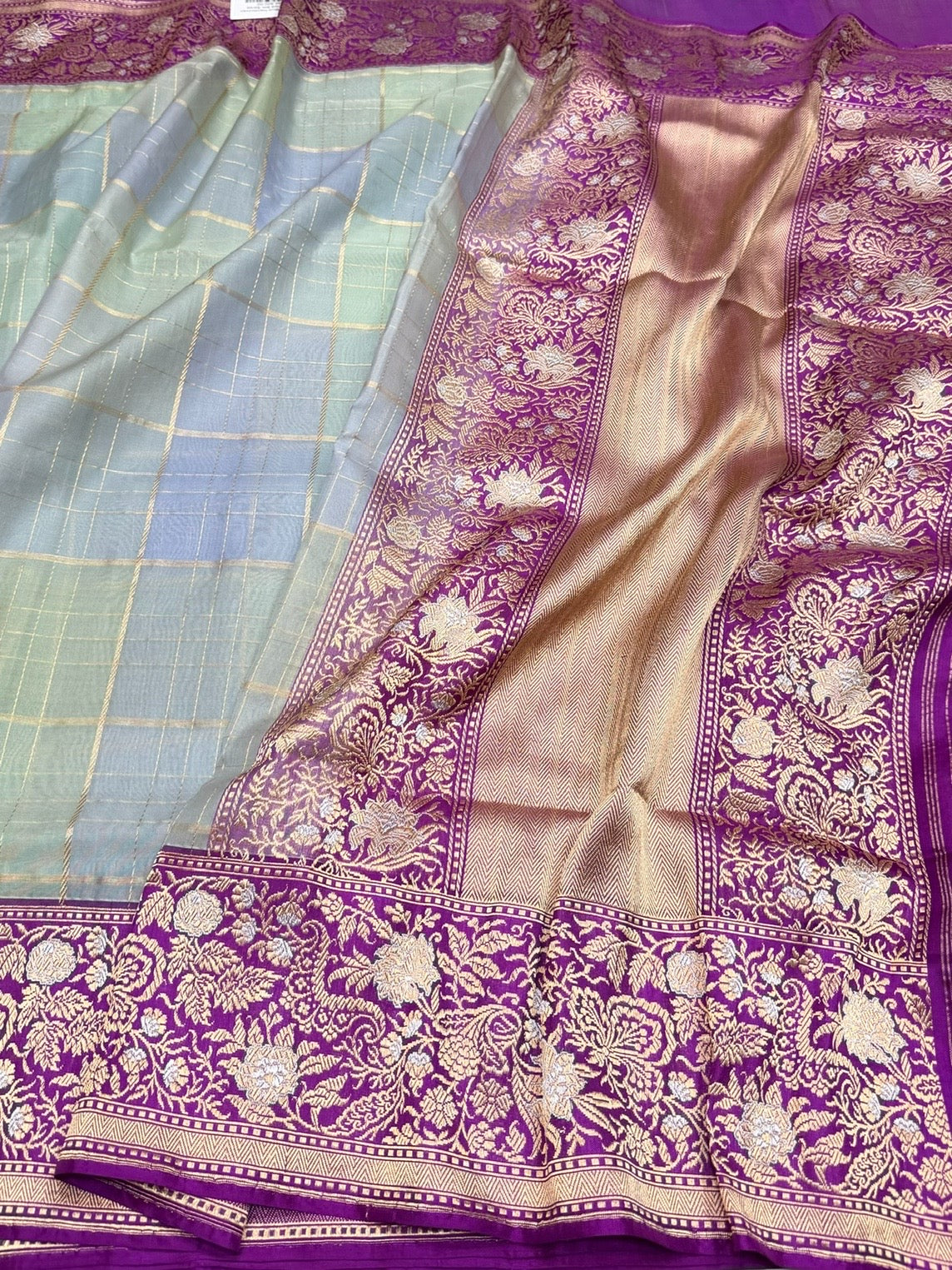 Ocean Blue Handwoven Pure Organza Silk Saree