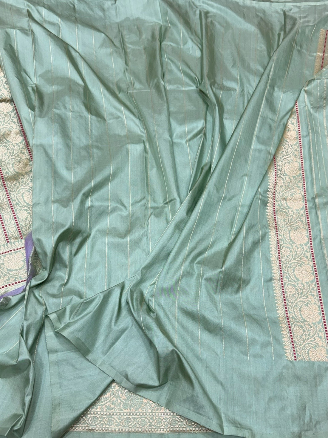 Sage Green Handwoven Pure Banarasi Silk Saree