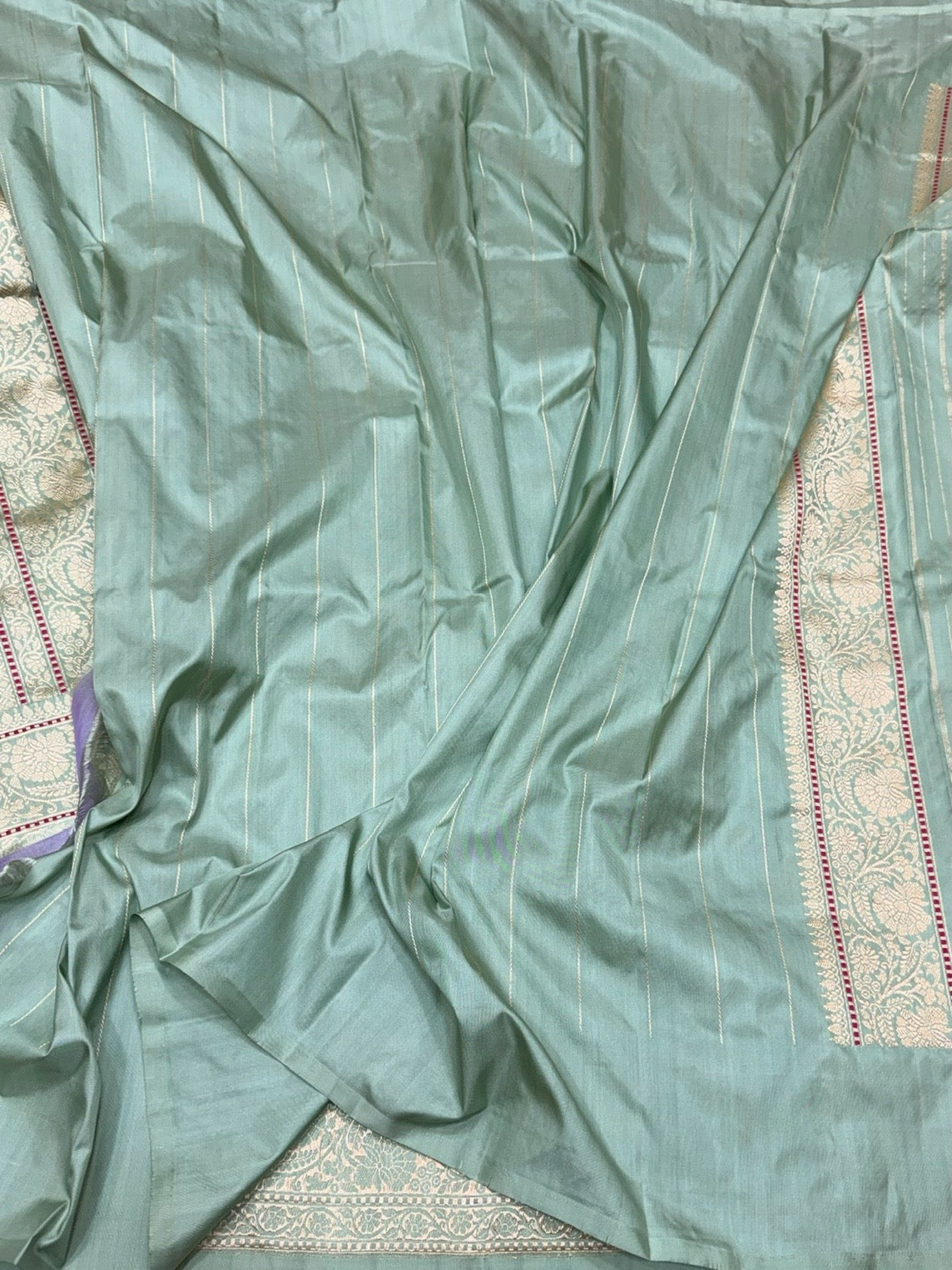 Sage Green Handwoven Pure Banarasi Silk Saree