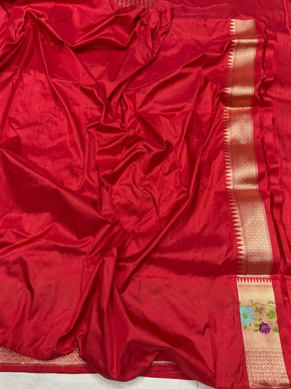 Red Handwoven Pure Banarasi Silk Saree