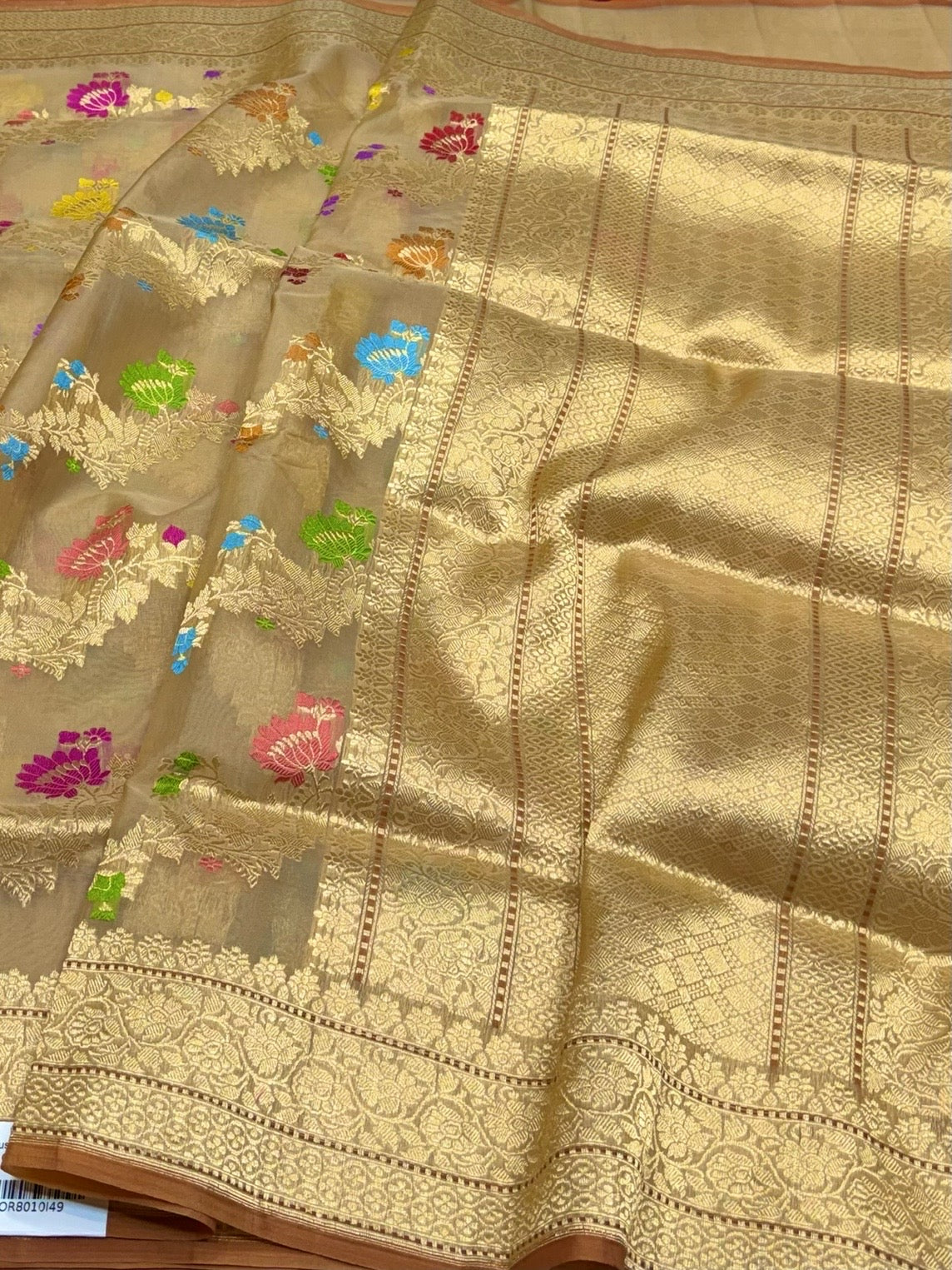 Tussar Handwoven Pure Banarasi Organza Silk Saree