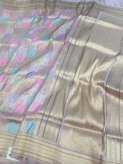 Lilac Rangkaat Handwoven Pure Banarasi Silk Saree