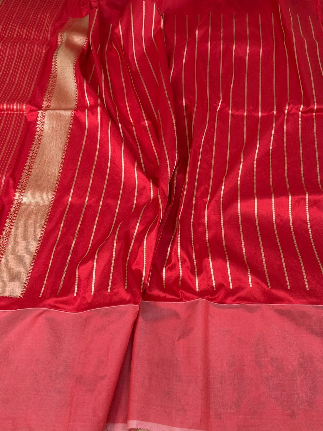 Red Handwoven Pure Banarasi Katan Silk Saree