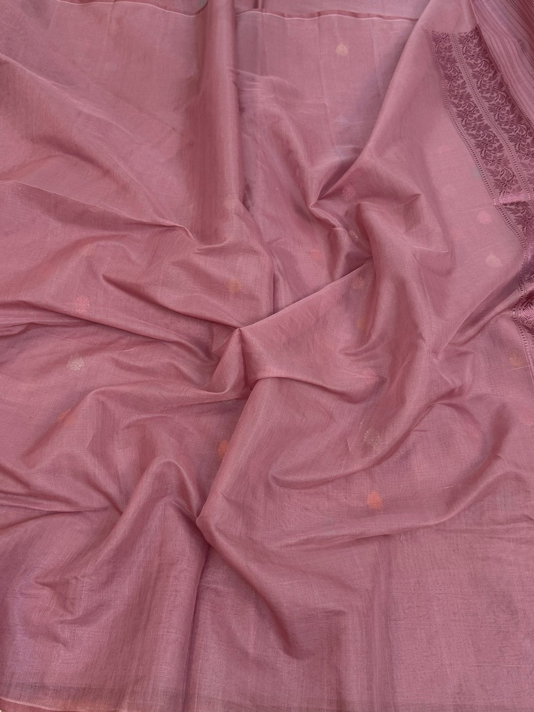 Onion pink Handwoven Pure Banarasi Cotton Saree